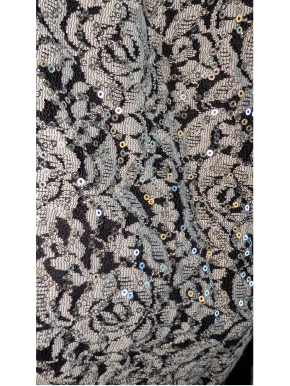 Jessica Howard Black Silver Sequin Lace Dress 16W - Picture 6 of 8